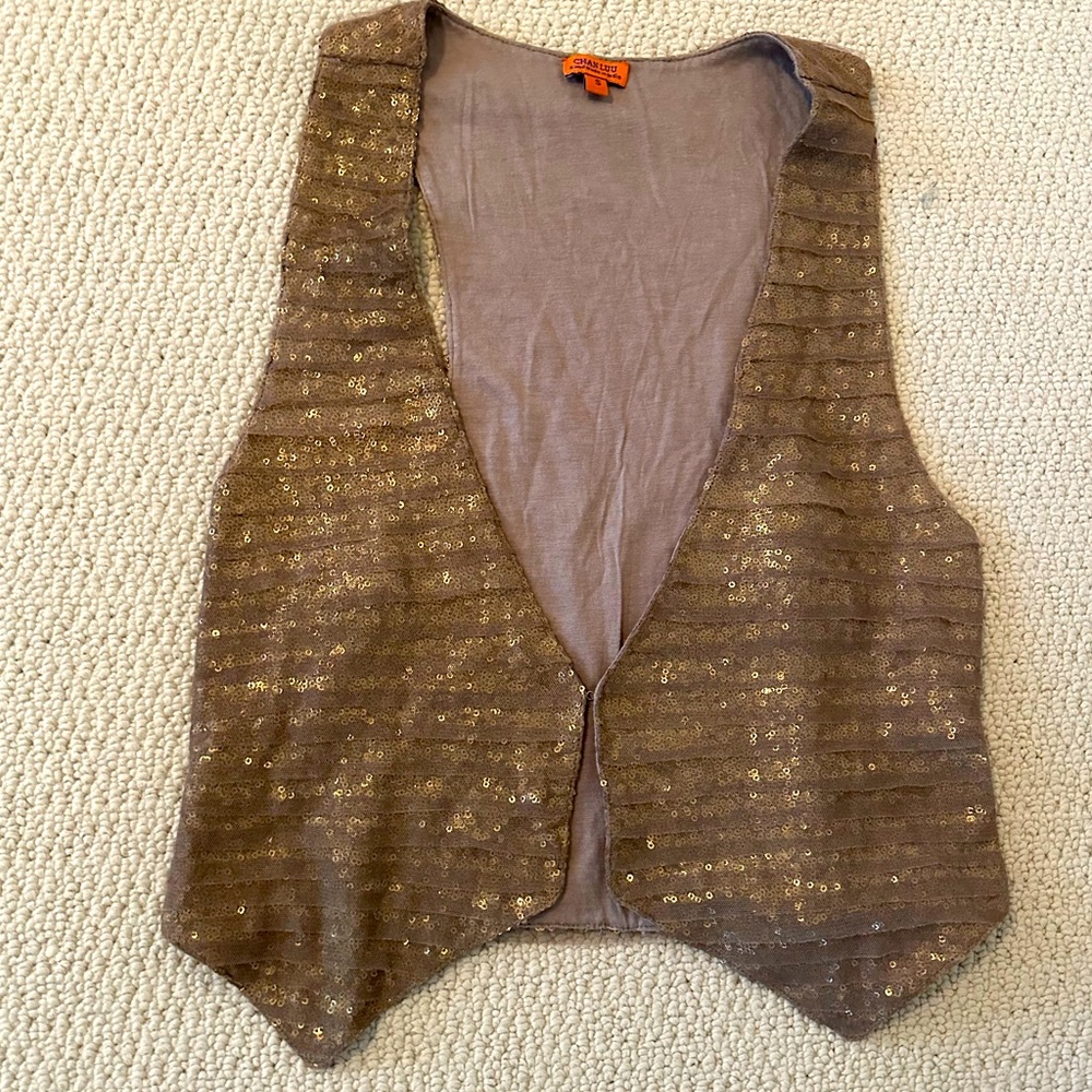 Chan Luu Vest with gold sequins